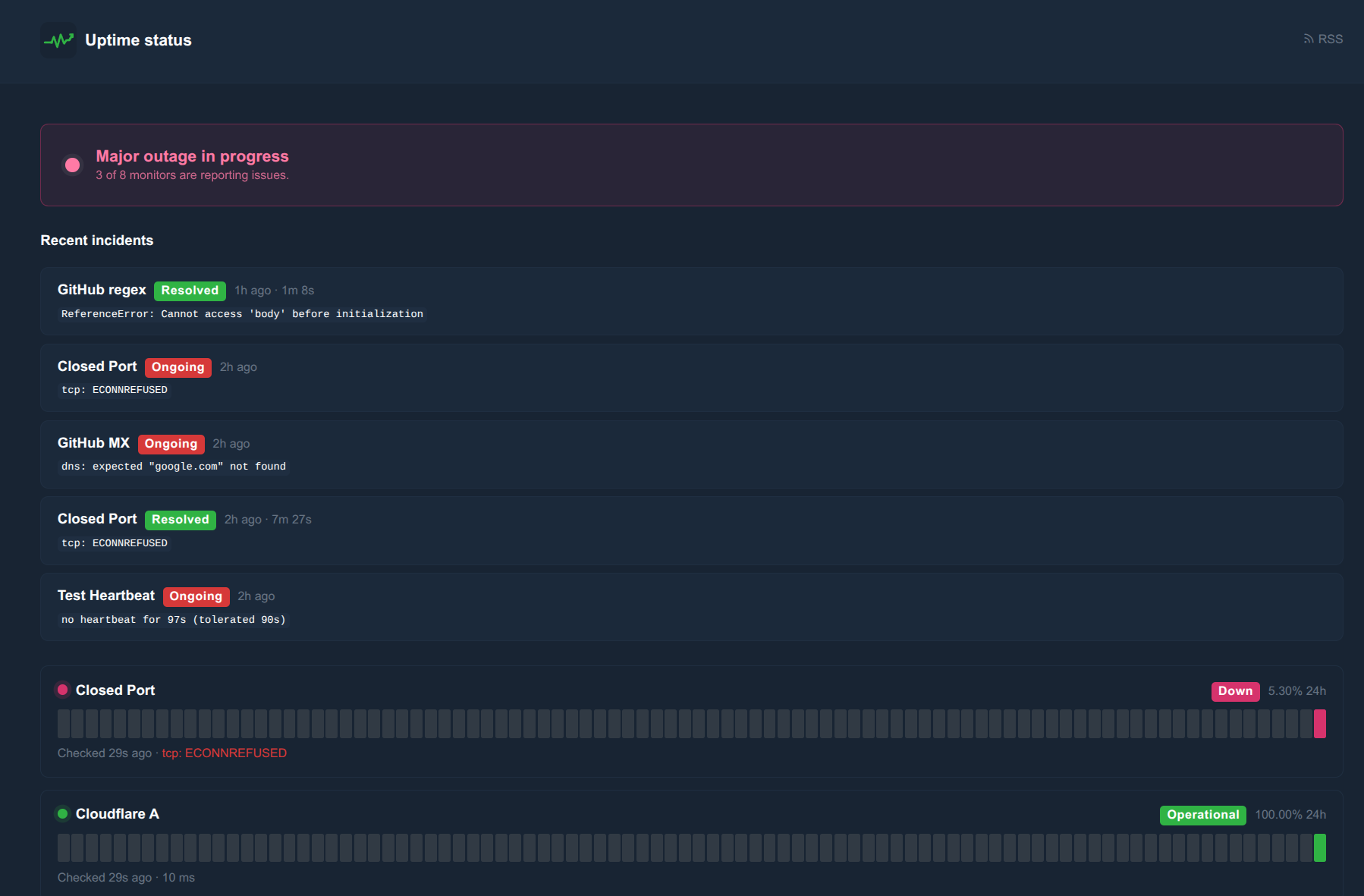 Audit log with action filter dropdown and JSON metadata
