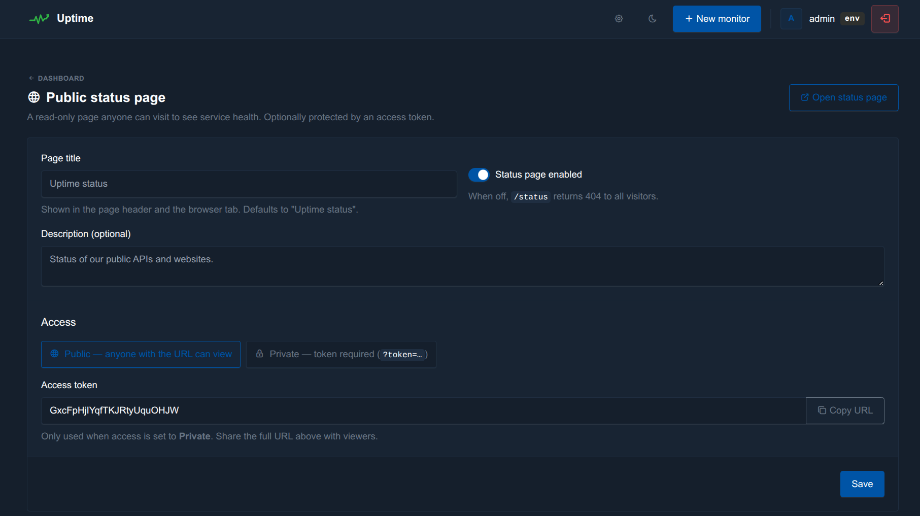 Per-monitor sharing grants with view / manage permissions