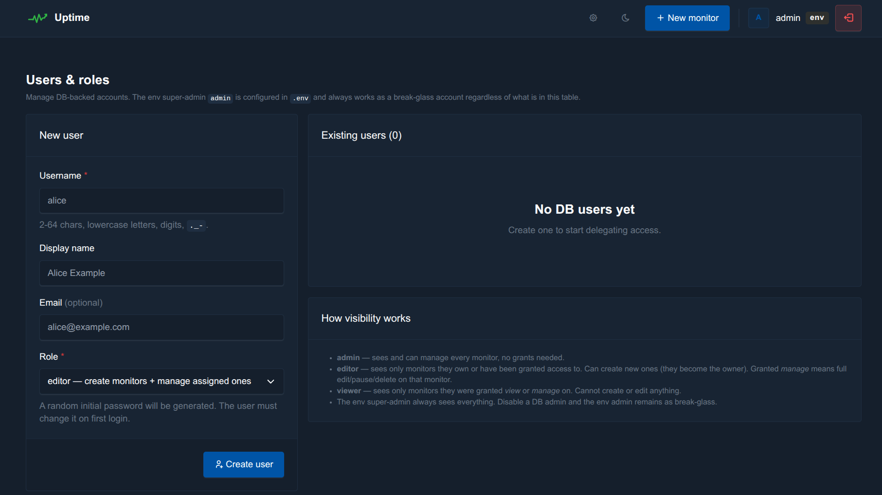 New monitor form with assertions, headers, tags